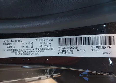 2016 Chrysler 200 S из США, поврежденный, VIN 1C3CCCBB5GN124190